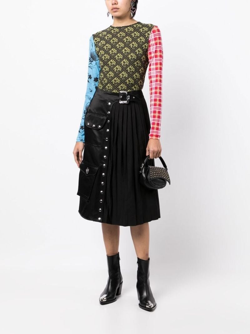 Black Organic Cotton Pleated Skirt