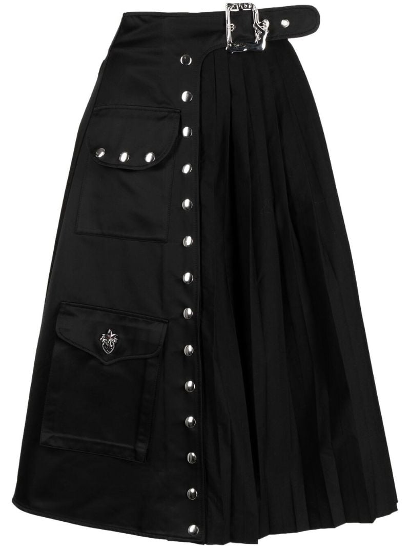 Black Organic Cotton Pleated Skirt