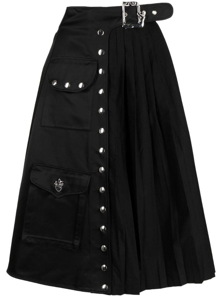 Black Organic Cotton Pleated Skirt