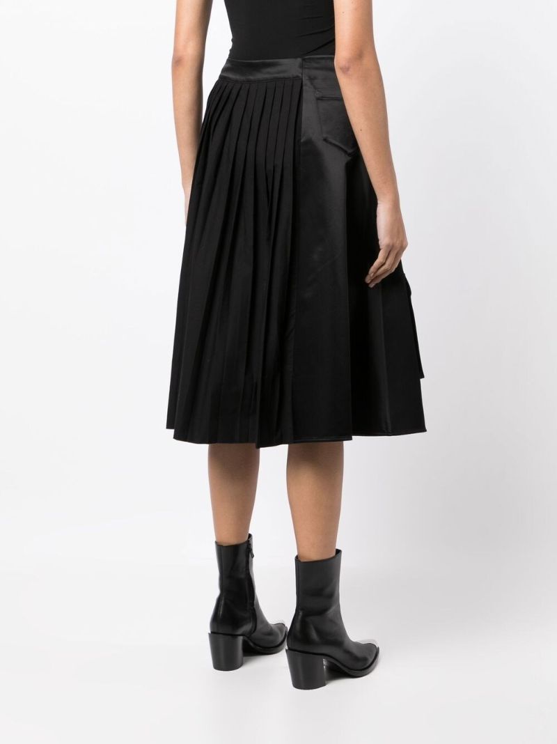 Black Organic Cotton Pleated Skirt