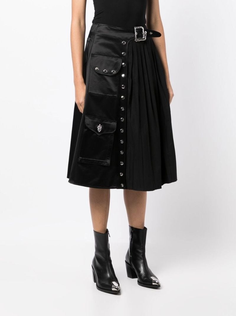 Black Organic Cotton Pleated Skirt