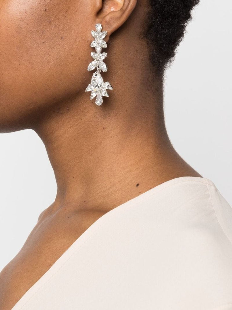 Silver-tone Anthea Crystal Drop Earrings