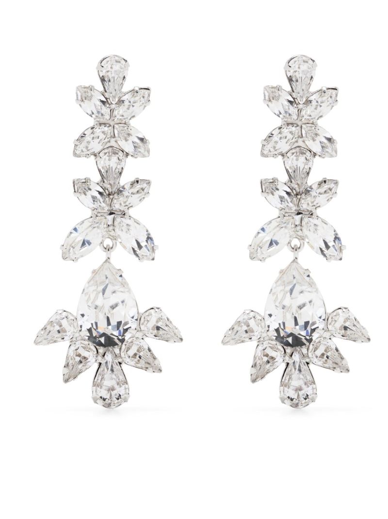 Silver-tone Anthea Crystal Drop Earrings