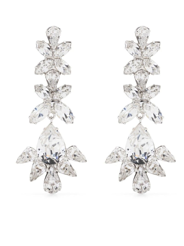 Silver-tone Anthea Crystal Drop Earrings
