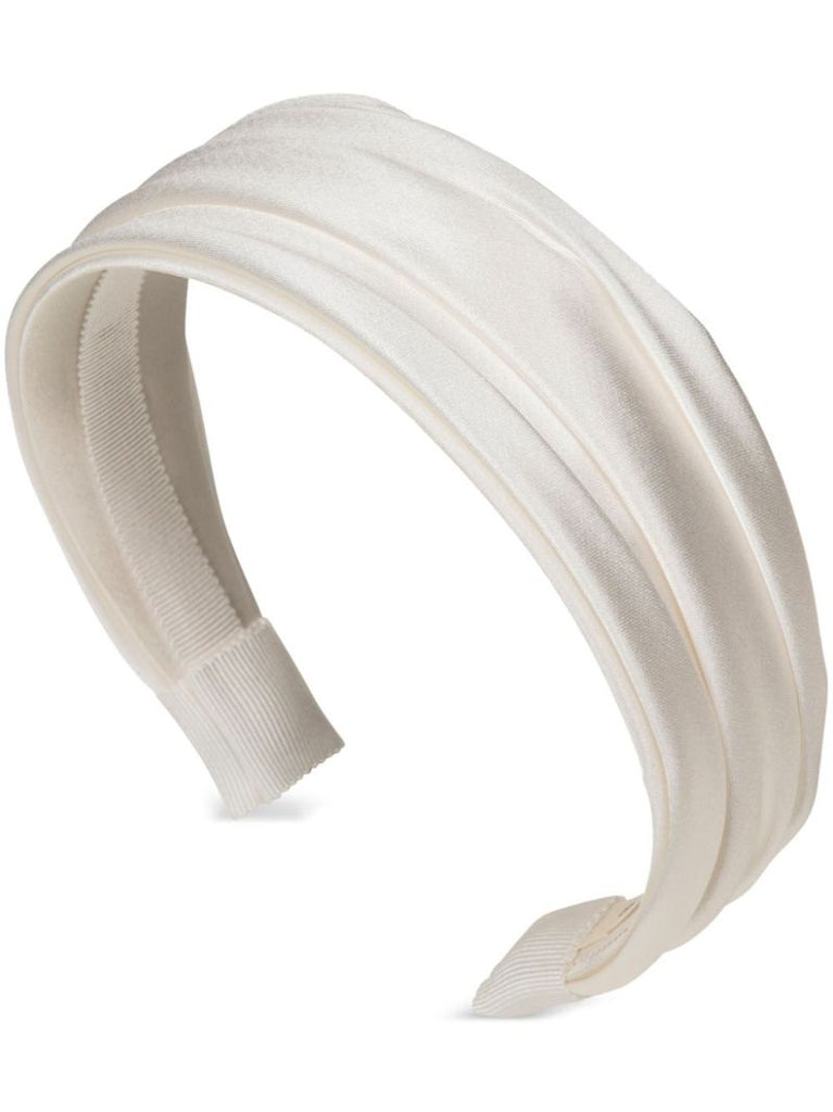 White Natasha Ruched Headband