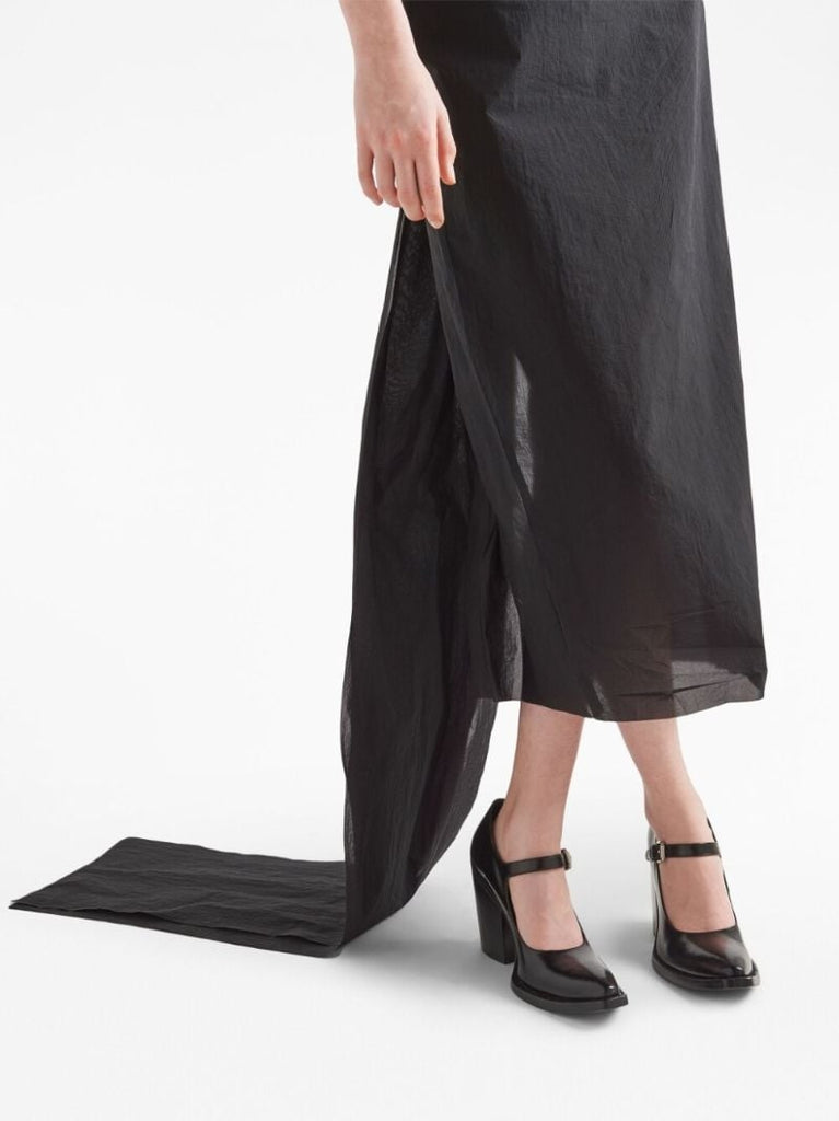 Black 90 Leather Mary Jane Pumps
