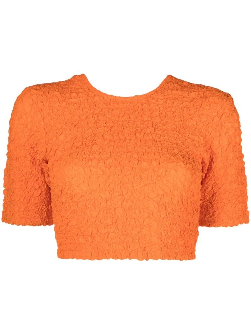 Orange Smocked Organic Cotton Crop Top