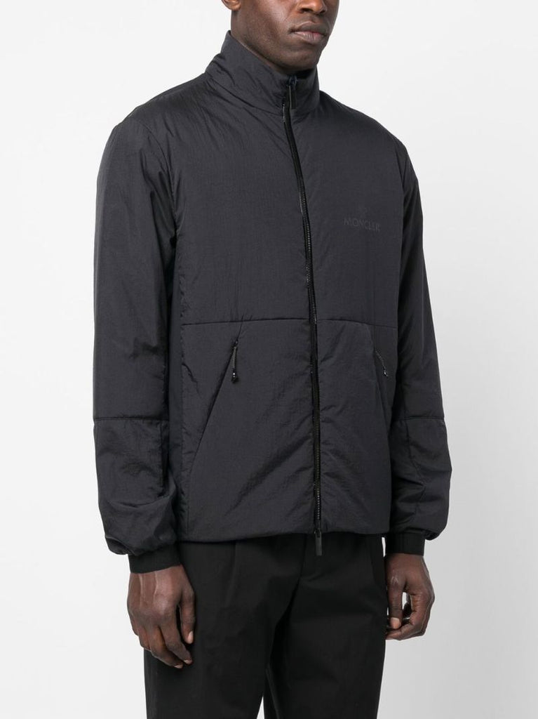 Black Logo Print Bomber Jacket