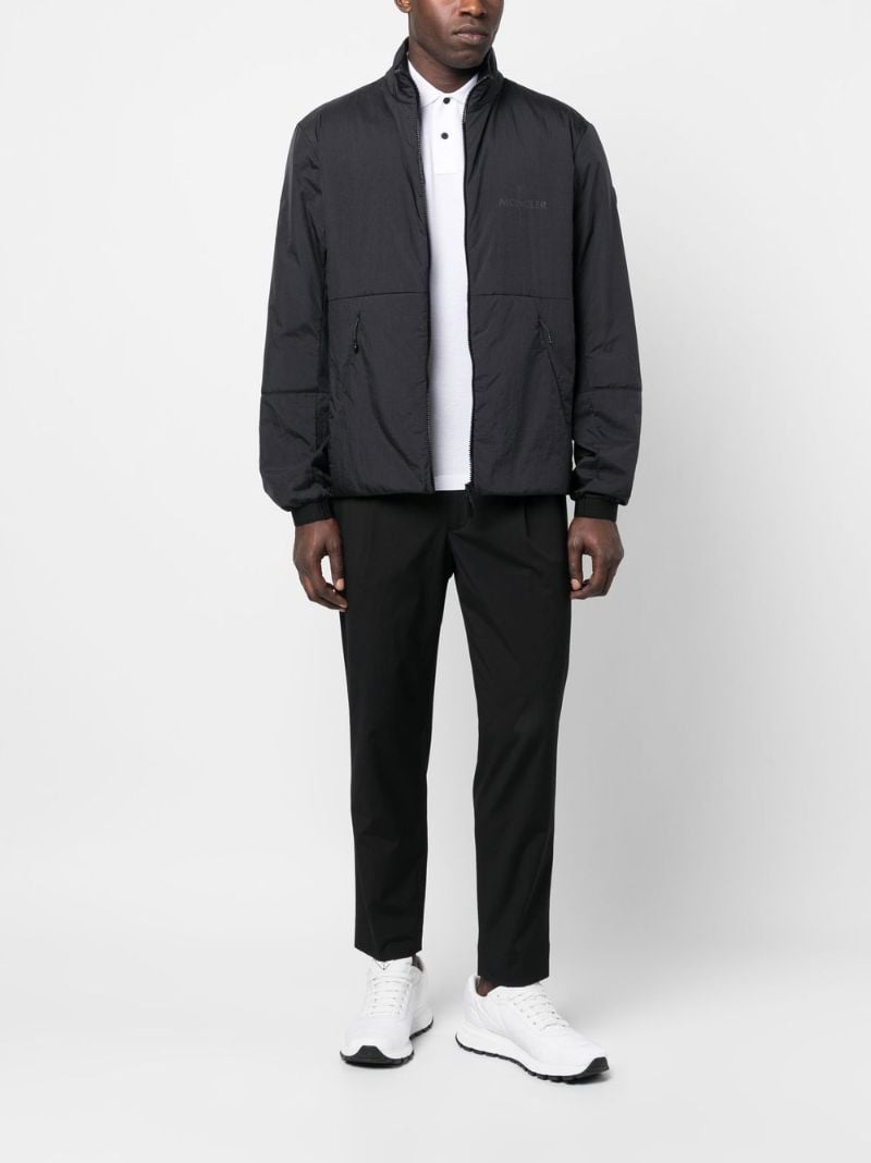 Black Logo Print Bomber Jacket
