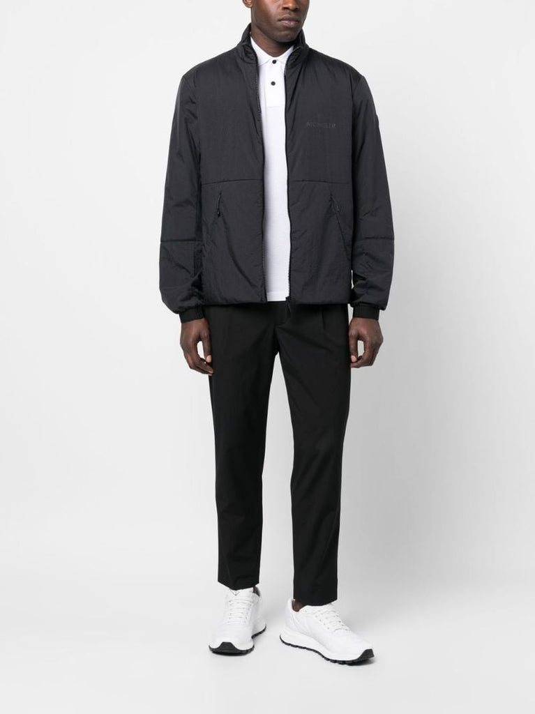 Black Logo Print Bomber Jacket