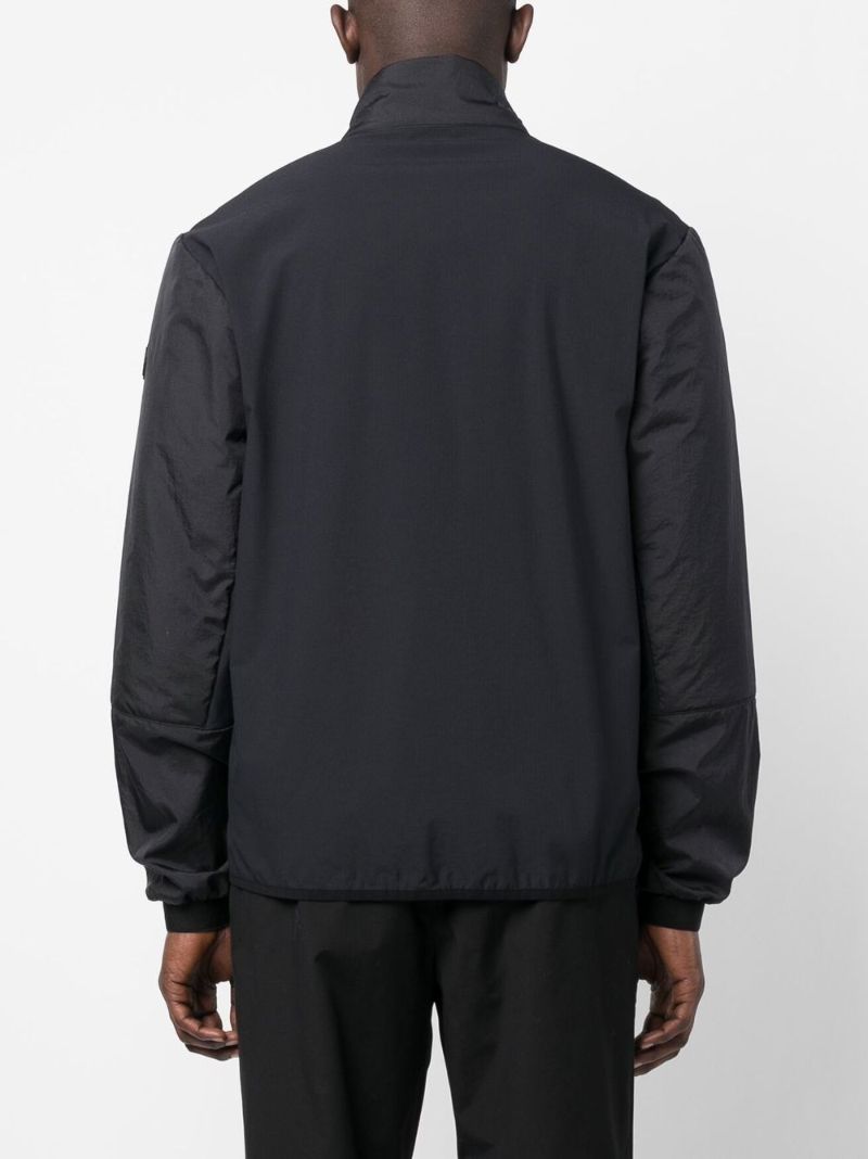 Black Logo Print Bomber Jacket