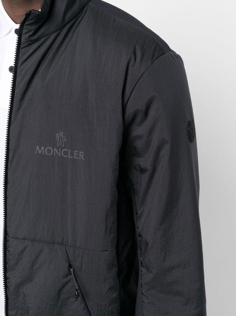Black Logo Print Bomber Jacket