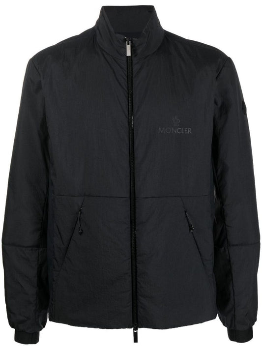 Black Logo Print Bomber Jacket