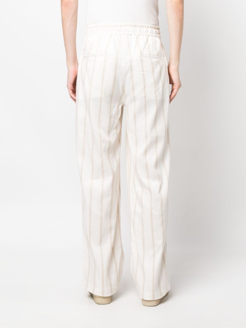 White Striped Drawstring Trousers
