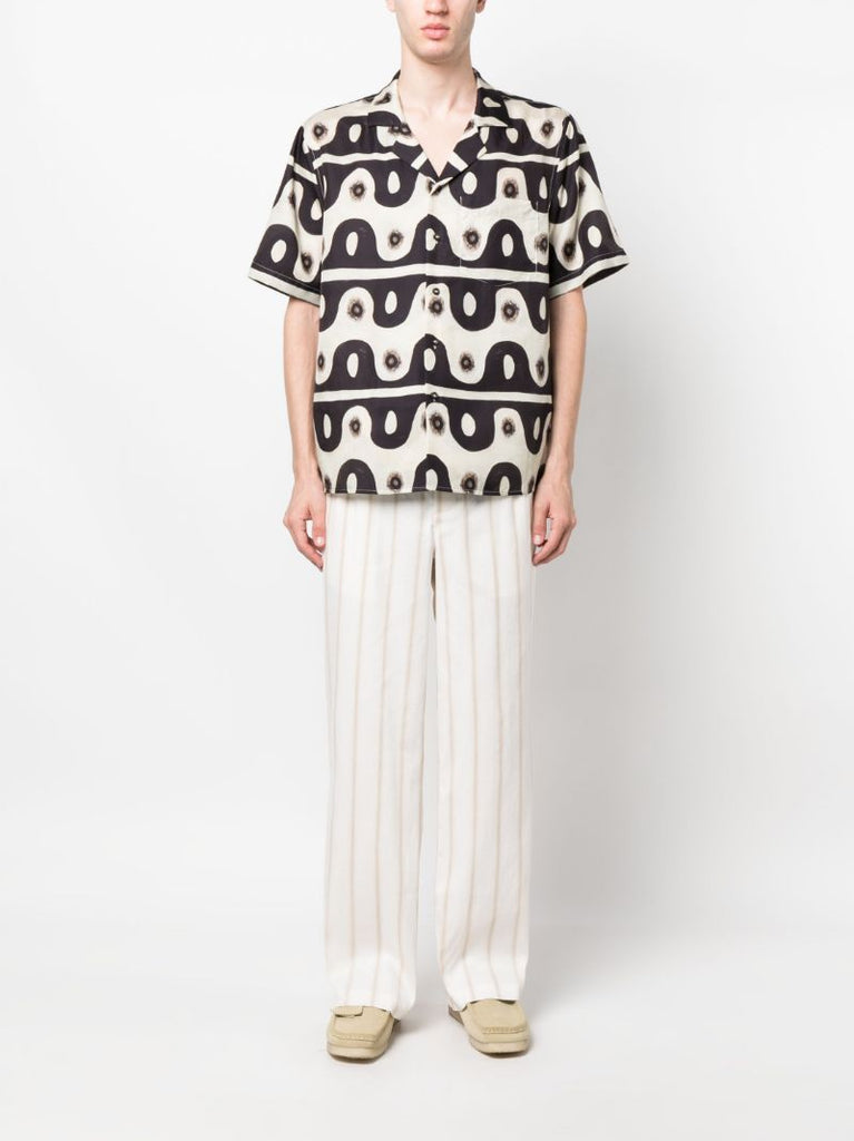 White Striped Drawstring Trousers