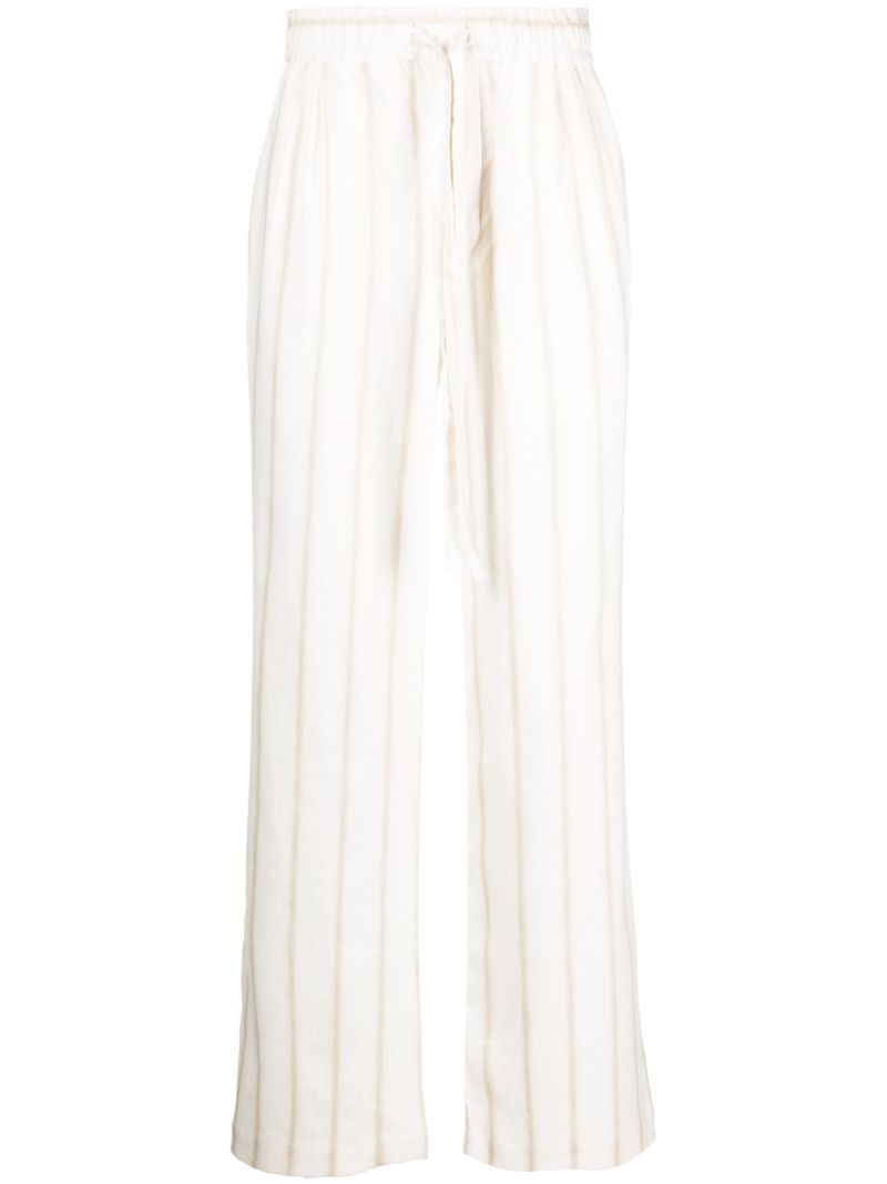 White Striped Drawstring Trousers