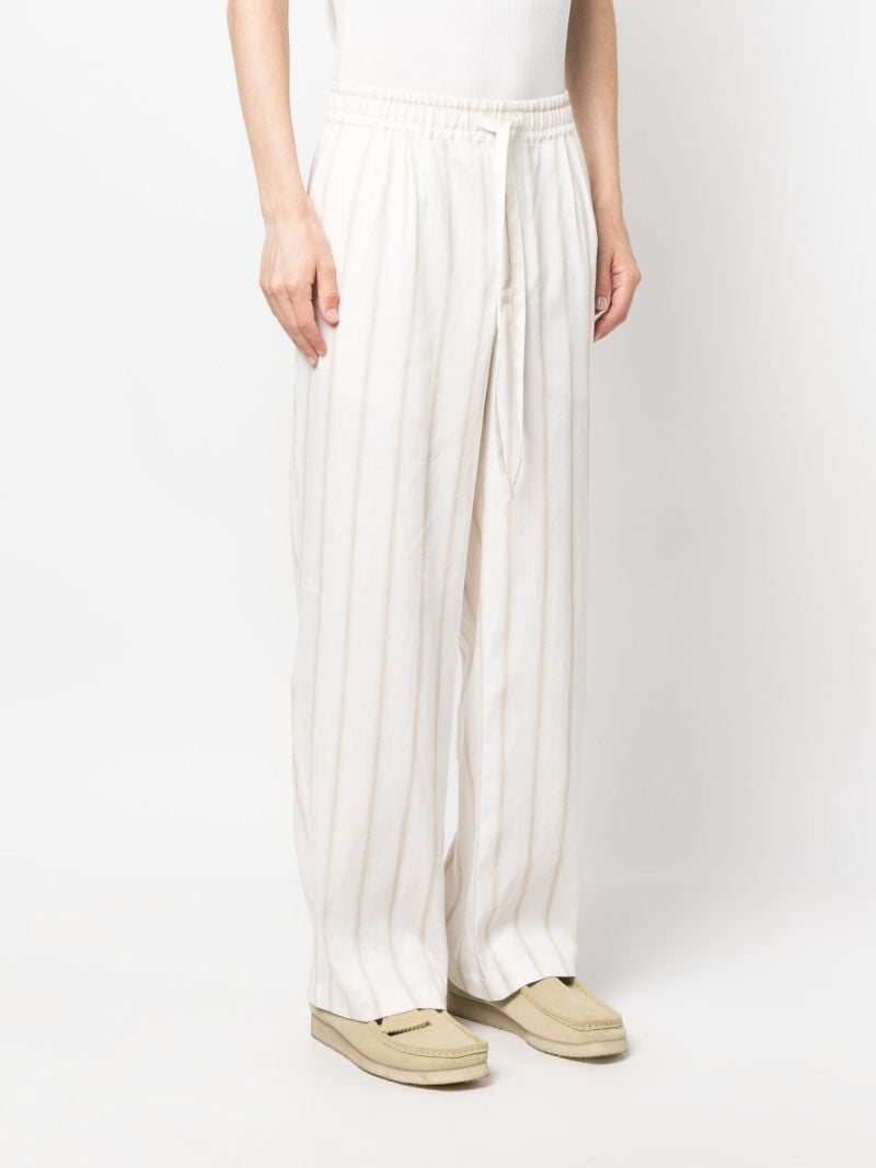 White Striped Drawstring Trousers