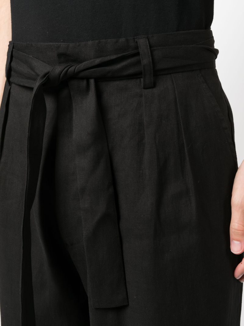 Black Tied Waist Pleated Trousers