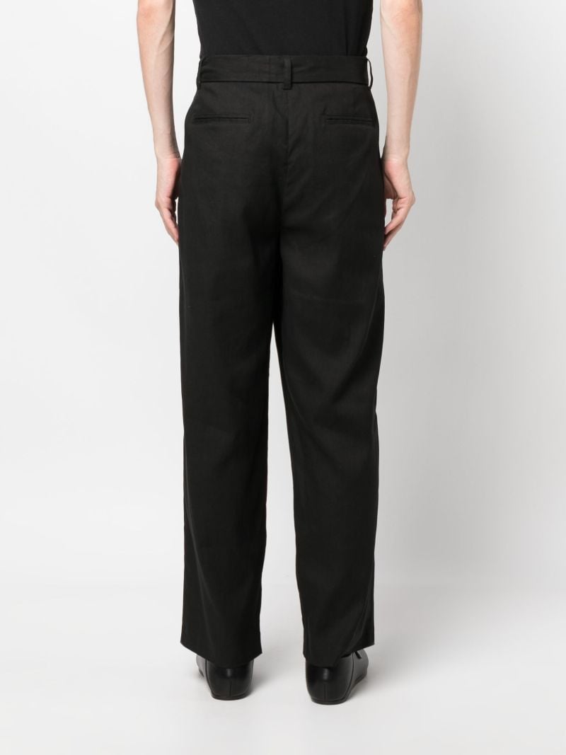 Black Tied Waist Pleated Trousers