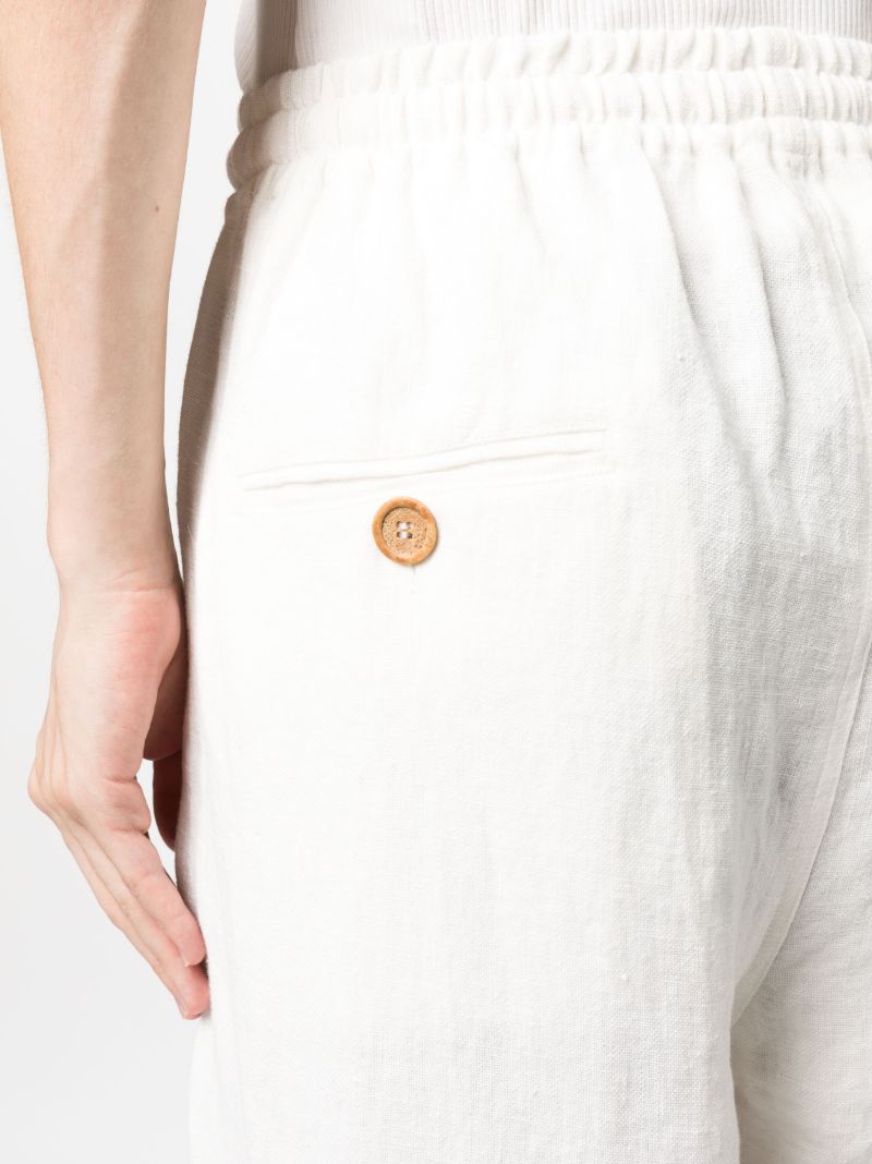 White Wide Leg Linen Trousers