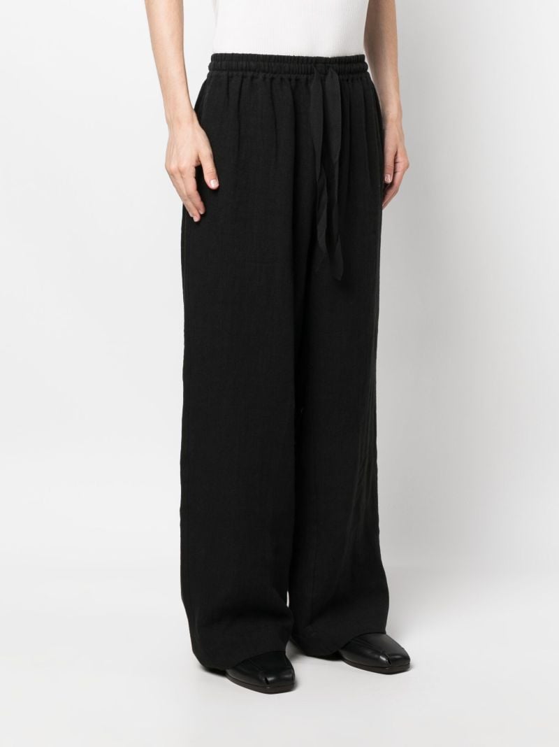 Black Wide Leg Linen Trousers