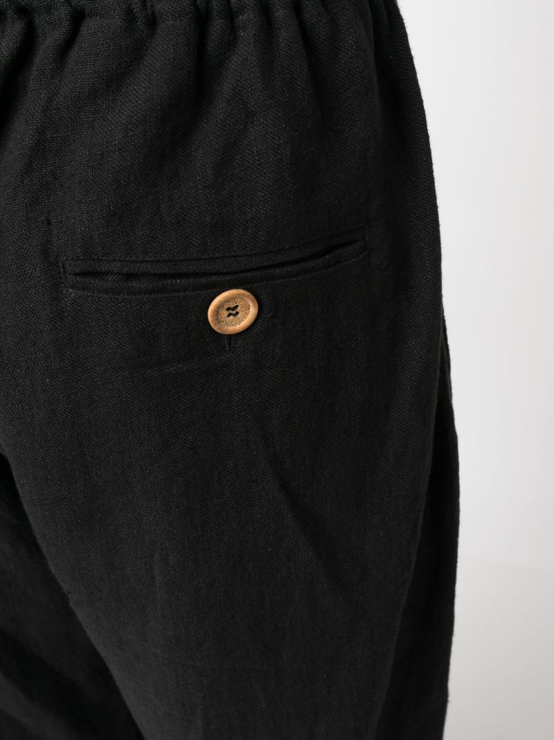 Black Wide Leg Linen Trousers