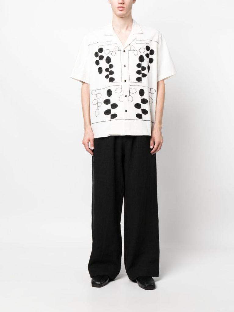 Black Wide Leg Linen Trousers