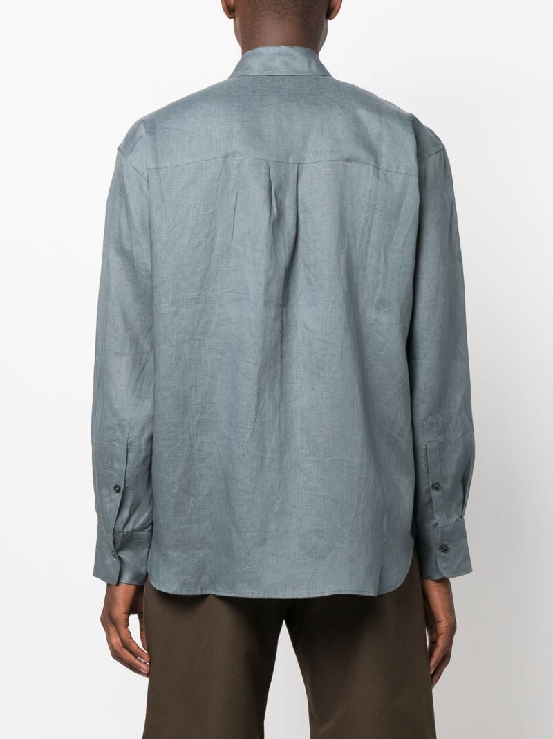 Grey Long-sleeve Linen Shirt