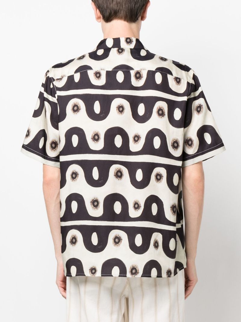 Neutral Jungle Wave Camp Collar Shirt