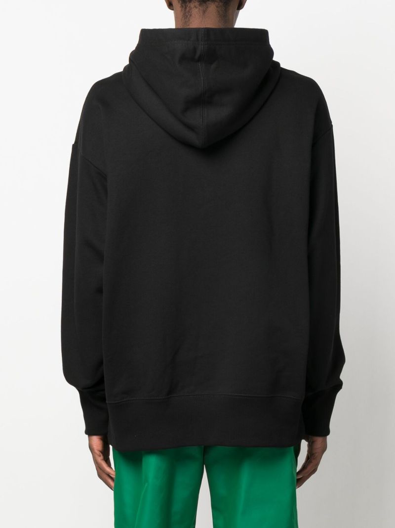Black Vlogo AplliquÃ_x0083_Â© Cotton Hoodie