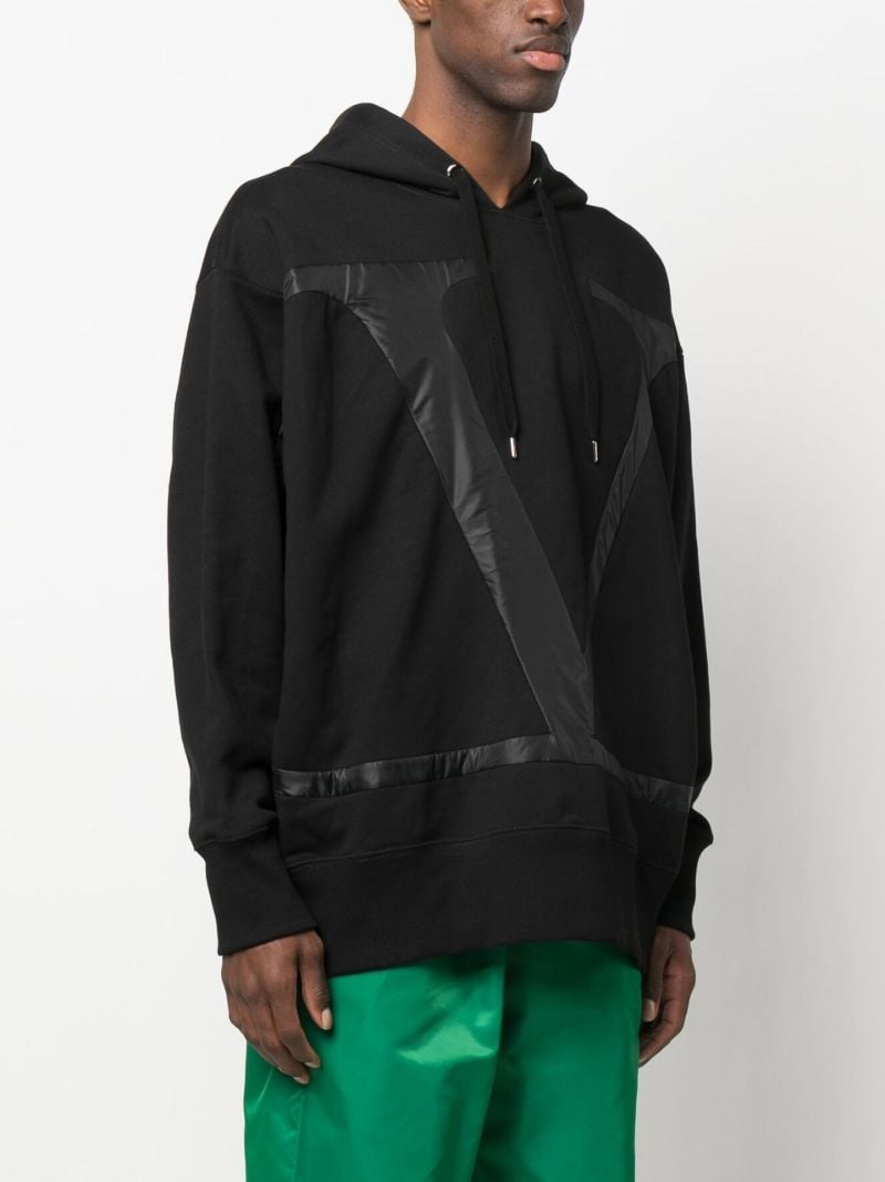 Black Vlogo AplliquÃ_x0083_Â© Cotton Hoodie