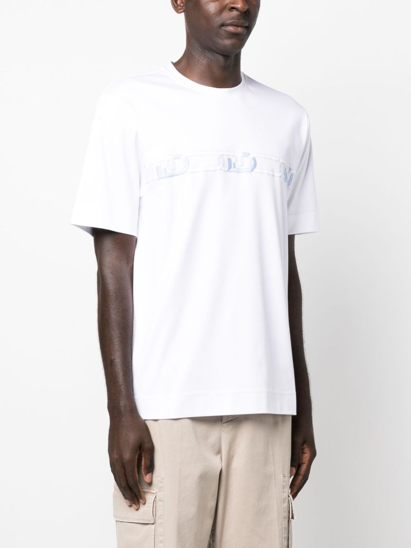 White Logo Print T-shirt