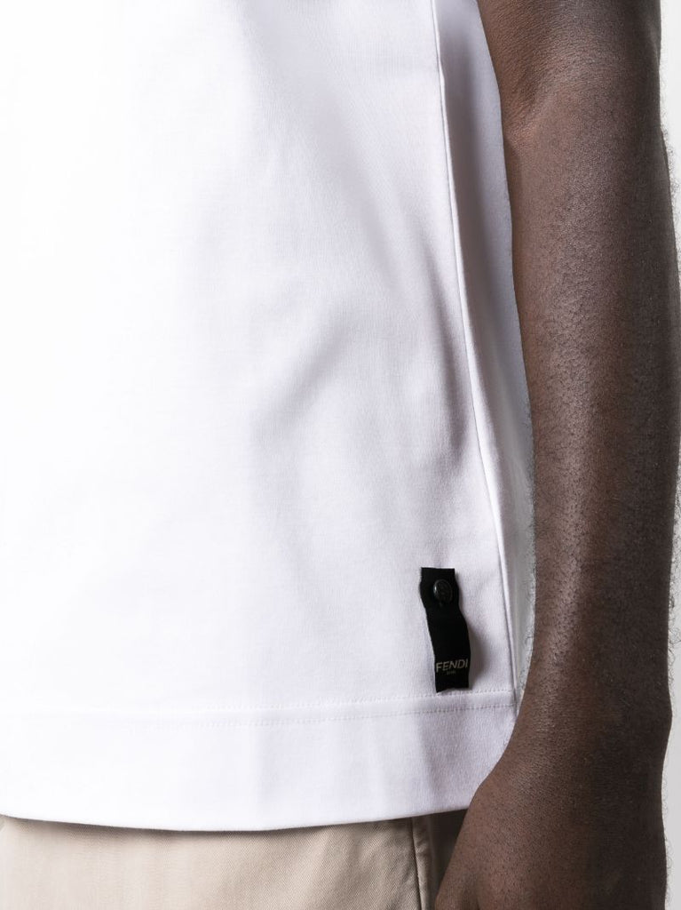 White Logo Print T-shirt