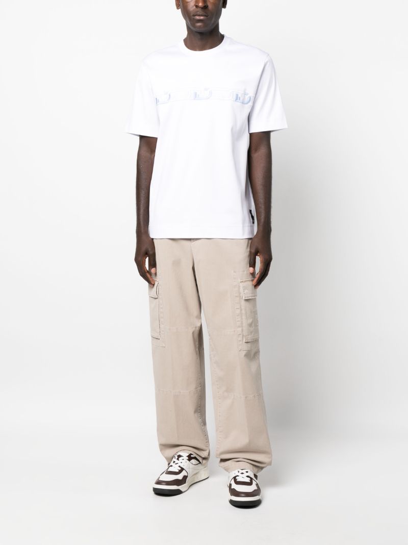 White Logo Print T-shirt