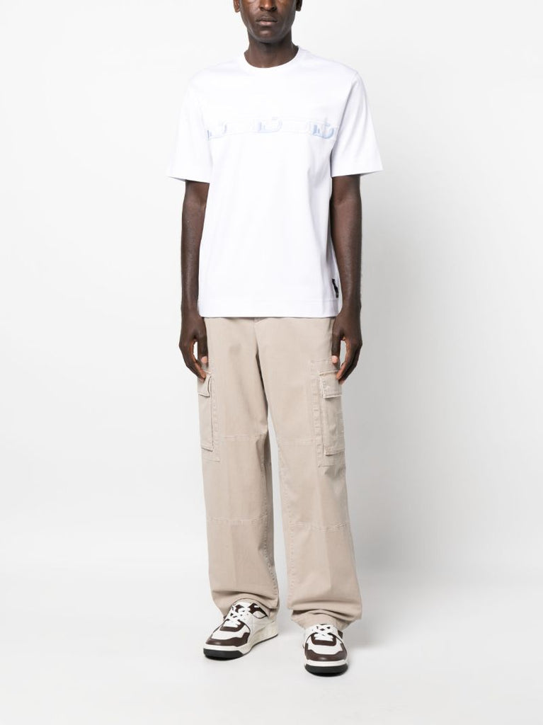 White Logo Print T-shirt