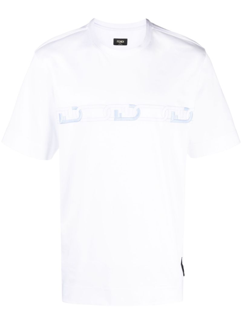 White Logo Print T-shirt