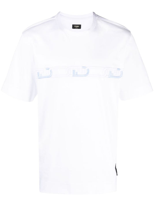 White Logo Print T-shirt