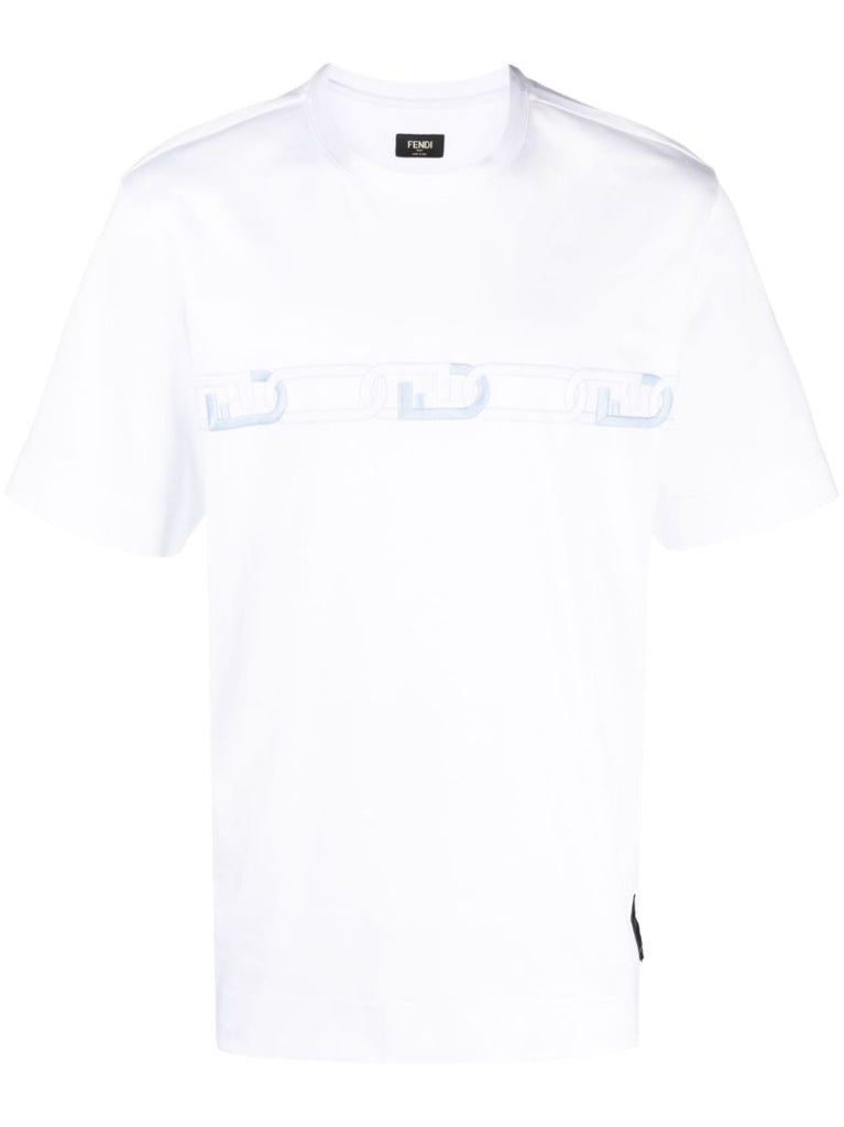 White Logo Print T-shirt