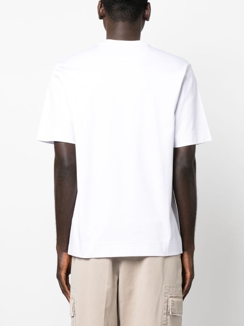 White Logo Print T-shirt