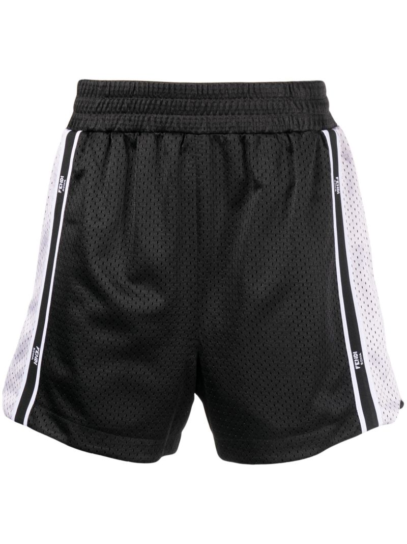 Black Mesh Logo Band Shorts