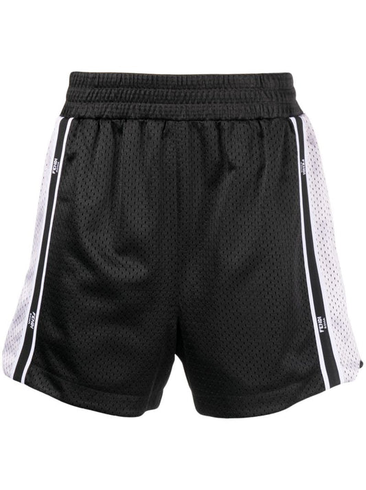 Black Mesh Logo Band Shorts