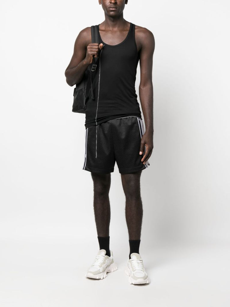 Black Mesh Logo Band Shorts