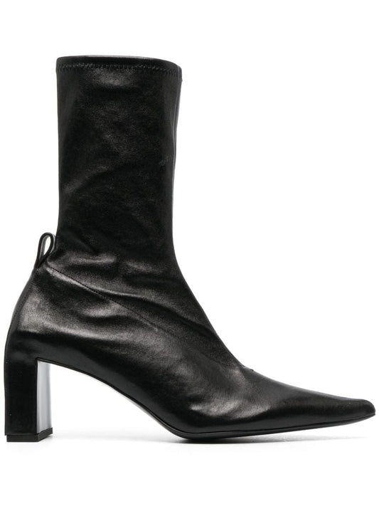 Black 70 Leather Ankle Boots