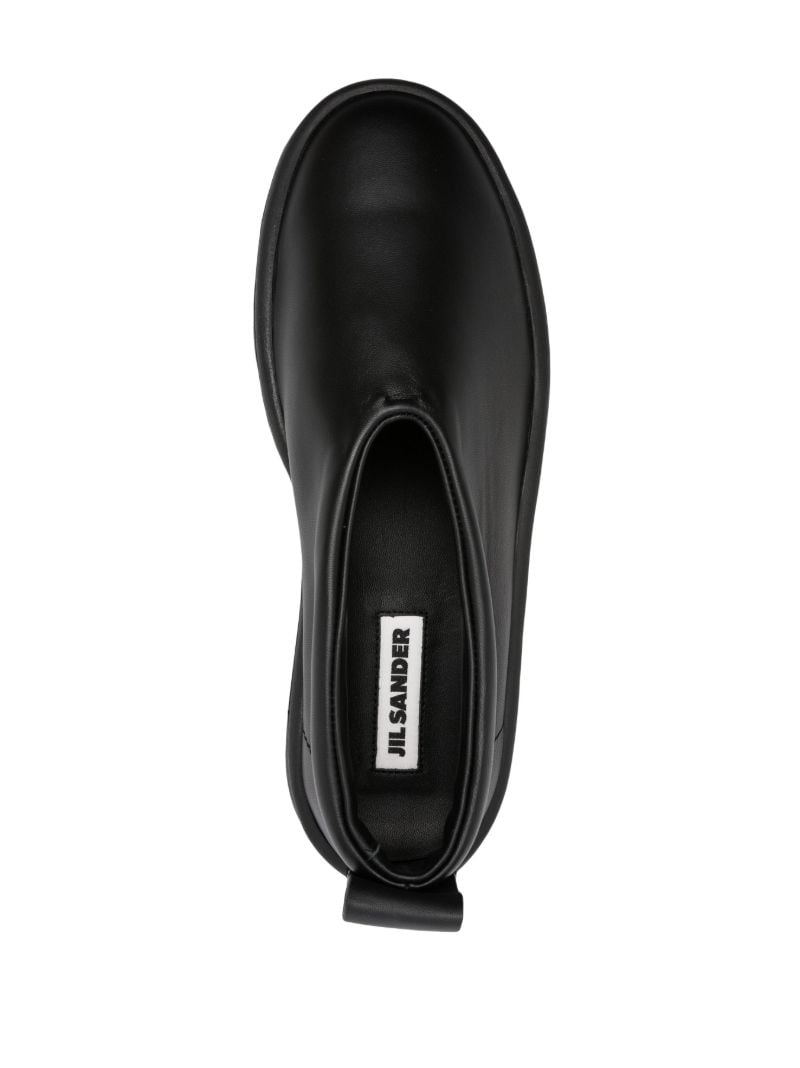 Black Flatform Leather Loafers
