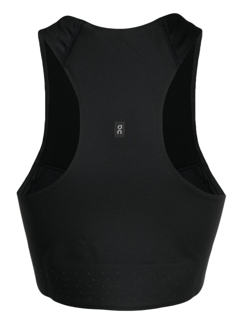 Black Race Cropped Vest