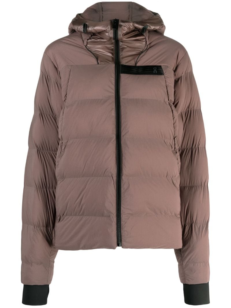 Brown Challenger Hooded Quilted Jacket