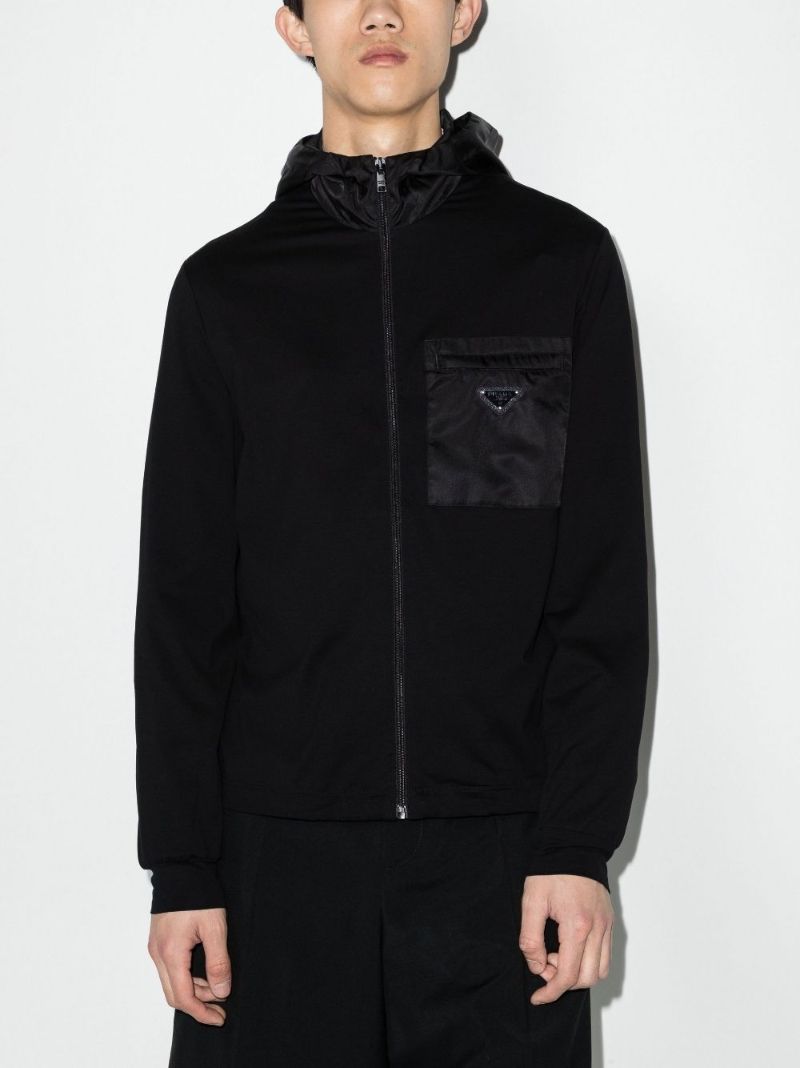Logo Hooded Zip-up Cotton Jacket