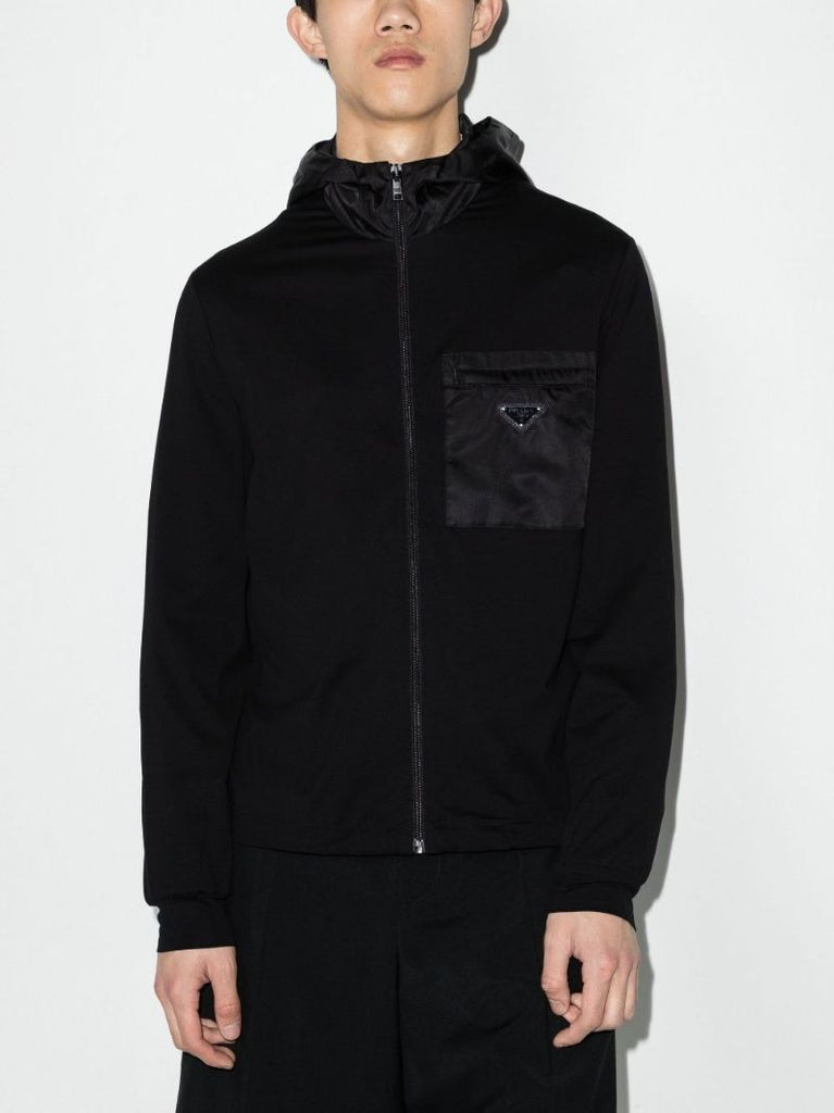 Logo Hooded Zip-up Cotton Jacket