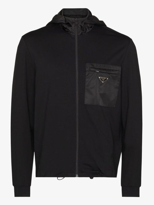 Logo Hooded Zip-up Cotton Jacket