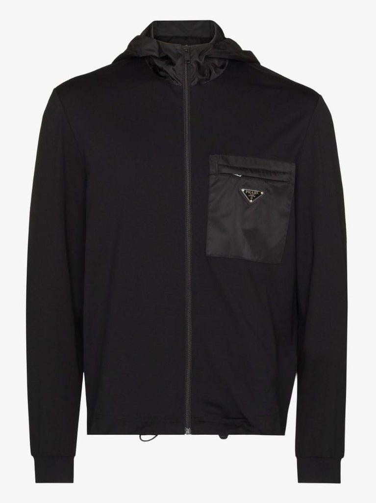 Logo Hooded Zip-up Cotton Jacket